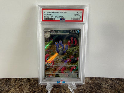 Wugtrio Illustration Rare PSA 8 NM - Mint 2024 Pokémon PAF 224