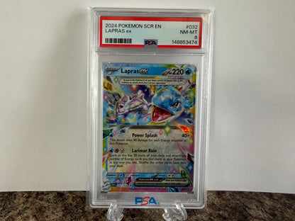Lapras ex PSA 8 NM - Mint 2024 Pokémon SCR 032