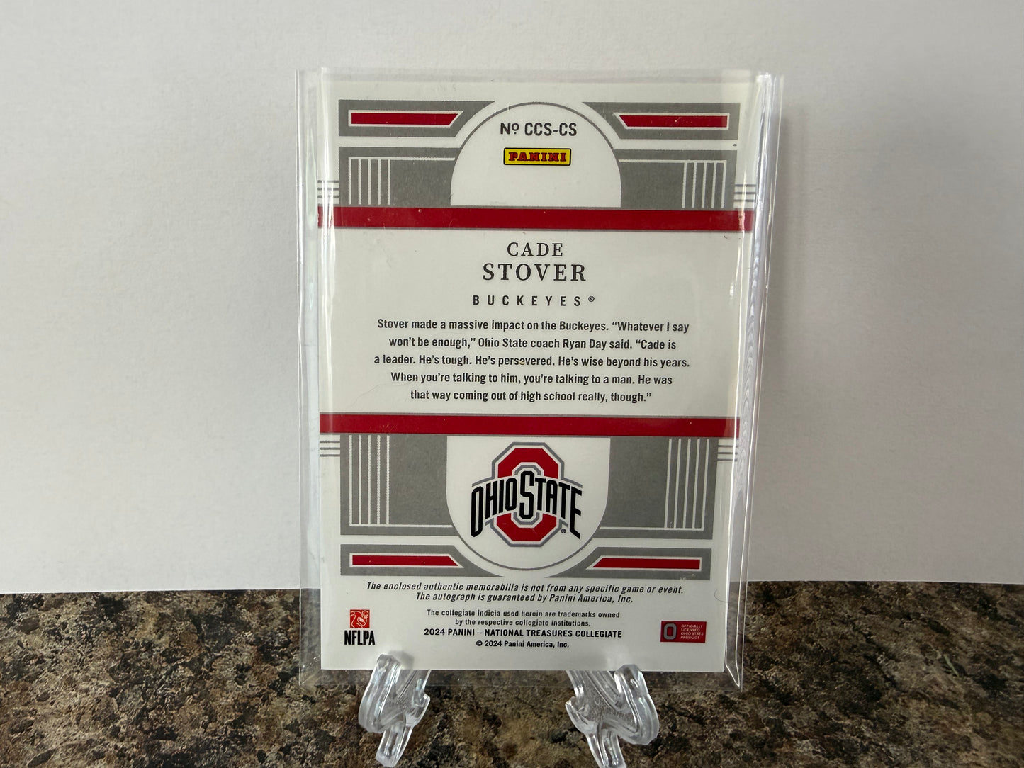 Cade Stover Auto /49 2024 Panini National Treasures Ohio State