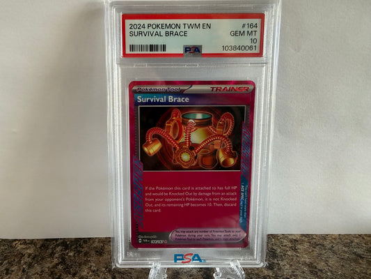 Survival Brace Ace Spec PSA 10 Gem Mint 2024 Pokémon Twilight Masquerade 164