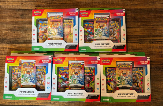 Lot of 5 Pokémon TCG First Partner Illustration Collection Series 1 Factory Sealed