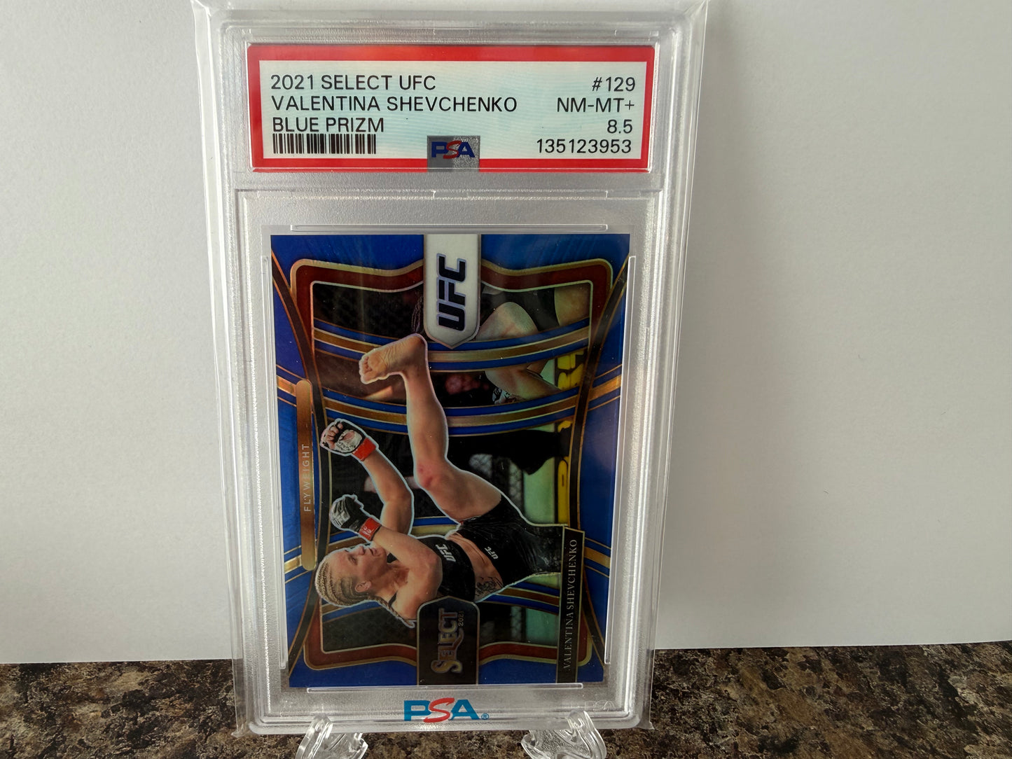 Valentina Shevchenko /49 Blue Prizm PSA 8.5 NM-MT 2021 Panini Select UFC