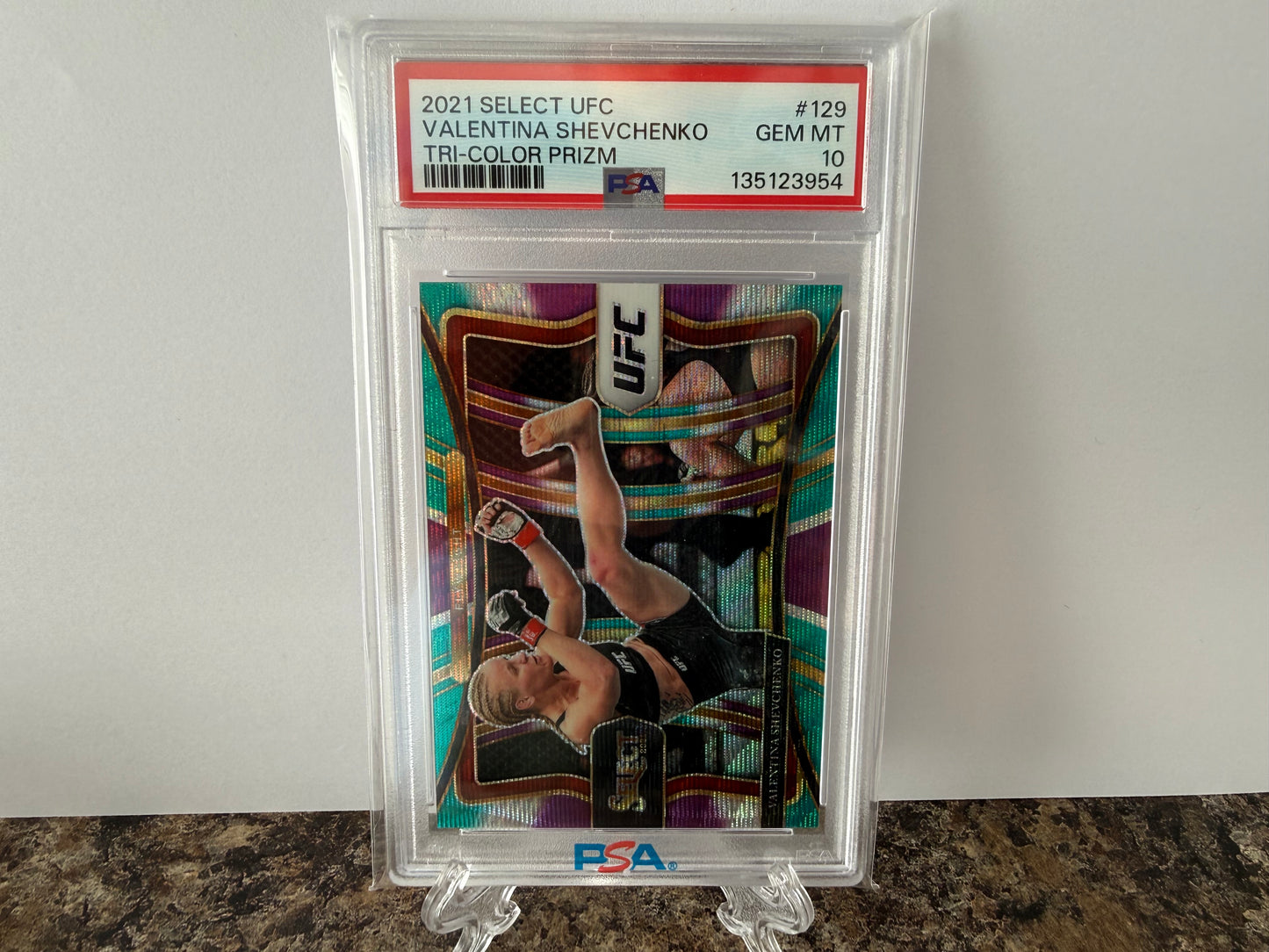 Valentina Shevchenko Tri-Color Prizm PSA 10 Gem Mint 2021 Panini Select UFC