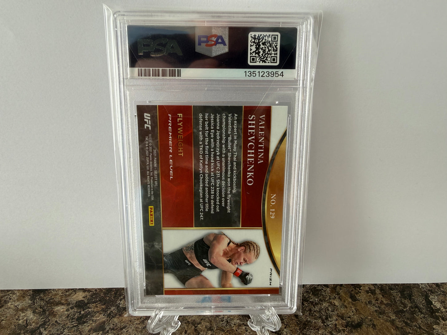 Valentina Shevchenko Tri-Color Prizm PSA 10 Gem Mint 2021 Panini Select UFC