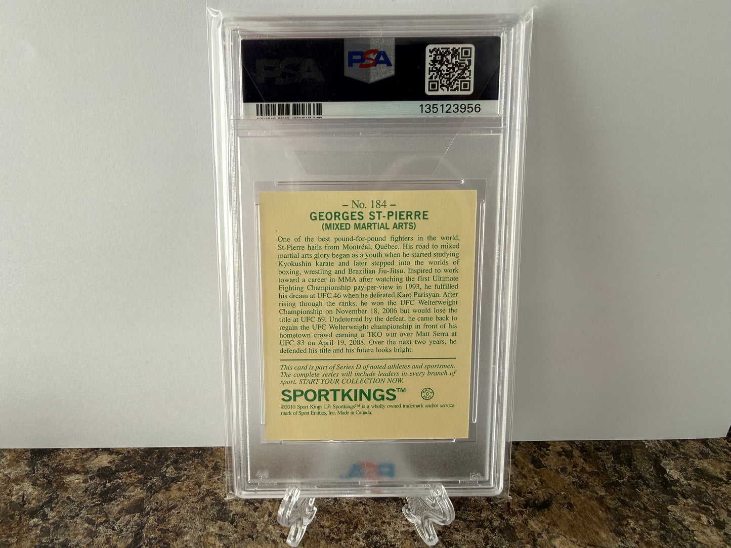 Georges St-Pierre Mini PSA 9 Mint 2010 Sportskings Series D