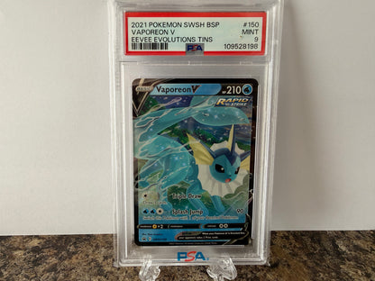 Vaporeon V PSA 9 Mint 2021 Pokemon EEVEE EVOLUTIONS TIN 150