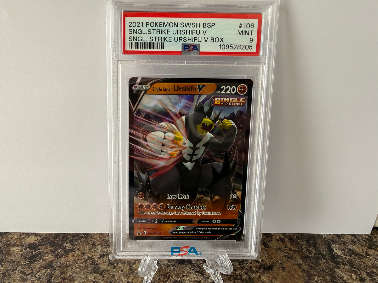 Single Strike Urshifu V PSA 9 Mint 2021 Pokemon Single Strike Urshifu V Box 106