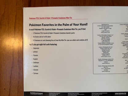 Pokémon Prismatic Evolutions Complete Tin Art Set Box (Costco Exclusive)
